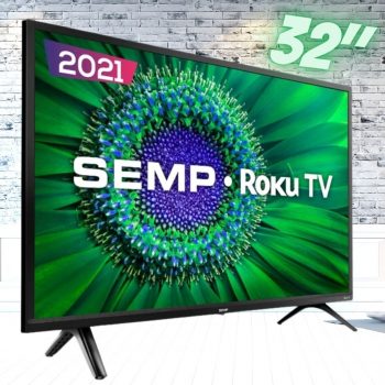 Smart TV Semp 32 Roku LED HD R5500 Wi-Fi Dual Band 3 HDMI 1 USB com Controle por Aplicativo