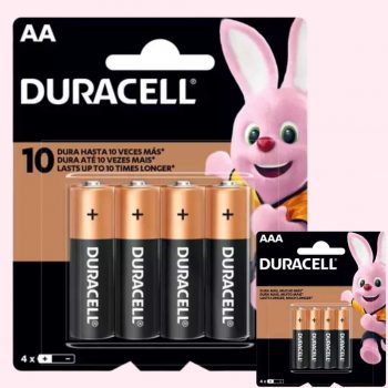 4 Un. Pilha Alcalina AAA/AA DURACELL com 4 unidades