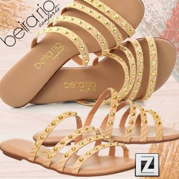 Rasteira Beira Rio Multi Tiras Spikes Feminina