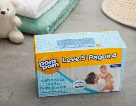 Sabonete Infantil Pom Pom Hidratante 80gr - 5 Unidades