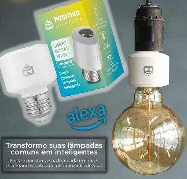 Smart Bocal Wi-Fi Positivo Casa Inteligente, Soquete E27, 100W, Branco, Bivolt - Compatível com Alexa