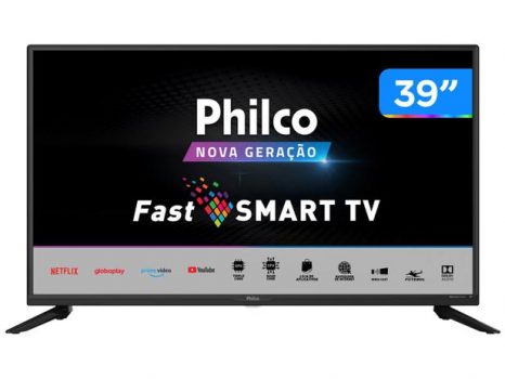 Smart TV 39" LED Philco HD PTV39G65N5CH - 2 HDMI 1 USB Wi-Fi Midia Cast
