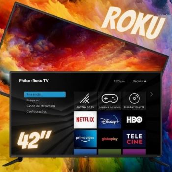 Smart TV 42" Philco Roku LED Full HD - 42G52RCF com App Mobile 3 Hdmi 2 Usb Wifi Dolby Audio