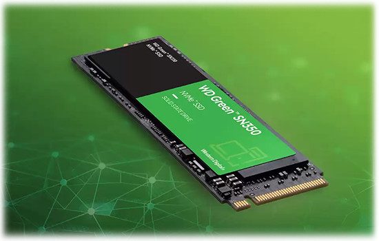SSD WD Green PC SN350 480GB, PCIe, NVMe, Leitura: 2400MB/s, Escrita: 1650MB/s - WDS480G2G0C