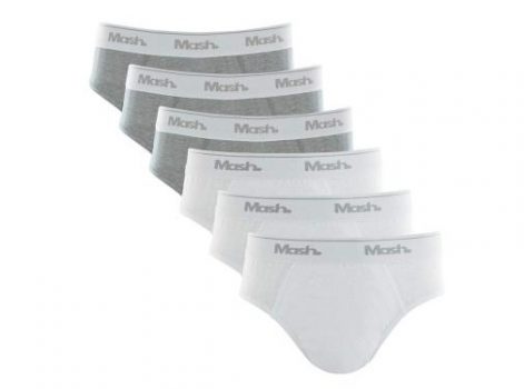 Kit 6 Cuecas Slip Algodão Infantil, Mash, Meninos