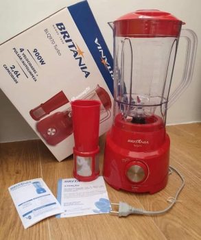 Liquidificador Britânia Turbo BLQ970V Vermelho - com Filtro 4 Velocidades 900W