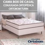 Cama Box Conjugada Casal Ortobom Turin Ortopédico com Ortopillow 55x138x188cm - Branco/Cinza