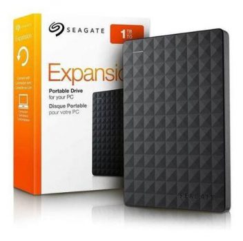 Seagate STEA1000400 Expansão - Disco Rígido Externo Portátil de 1 TB para PC com USB 3.0, Preto