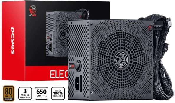 FONTE ATX 650W REAL ELECTRO V2 SERIES 80 PLUS BRONZE 3 ANOS - ELECV2PTO650W - PCYES