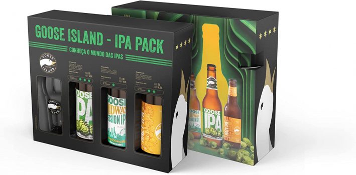 Kit Cerveja Goose Island: Midway, Ipa, Hazy Ipa + Copo