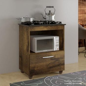 Balcão para Cooktop 1 Porta 1 Nicho Salvia Yescasa Ipê