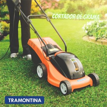 Cortador De Grama Elétrico 1300w 110v Laranja E Preto