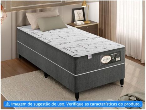 Cama Box Solteiro Plumatex Conjugada de Mola - 55x88x188cm Lottus Superlastic