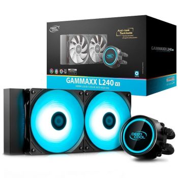 Water Cooler 240mm Gammaxx L240 V2 RGB Intel e AMD 2 Fan 12CM Mangueiras de Nylon - DP-H12RF-GL240V2, DEEPCOOL