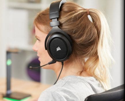 Headset Gamer Corsair HS50 PRO P2, Stereo 2.0, Drivers 50mm, Carbono - CA-9011215-NA