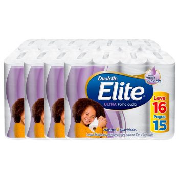 Papel Higiênico Elite Duallete Ultra Folha Dupla - 64 Rolos