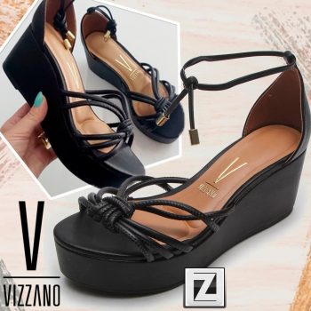 Sandália Anabela Vizzano Multi Tiras Nó Feminina