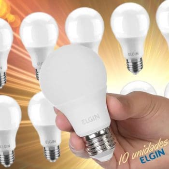 Kit Lâmpadas LED 10 Unidades Branca E27 4,9W - 6500K Elgin Bulbo A55