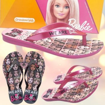 Chinelo Grendene Kids Barbie Faces meninas