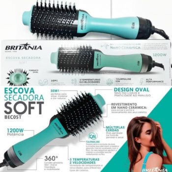 Escova Secadora Britânia Soft BEC05T 3 em 1 1200W