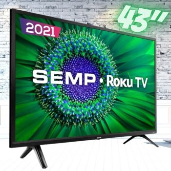 Smart TV 43" Led Semp Roku R5500 FHD Wifi Dual Band 3 HDMI 1 USB com Controle por Aplicativo