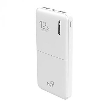 POWER BANK 12500MAH - 2 PORTAS USB - LED INDICADOR DE BATERIA - CABO MICRO USB INCLUSO - BRANCO - ELG PEDESTAIS - PB125