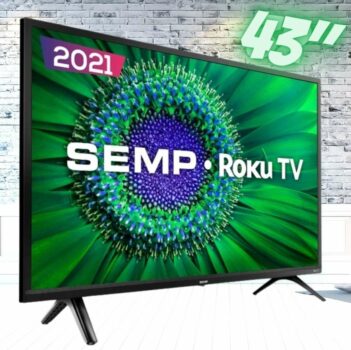 Smart TV 43" Led Semp Roku R5500 FHD Wifi Dual Band 3 HDMI 1 USB com Controle por Aplicativo