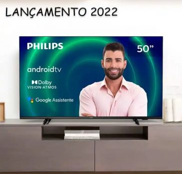 Smart TV 50” 4K UHD D-LED Philips 50PUG7406/78 – Android Wi-Fi Bluetooth Google Assistente