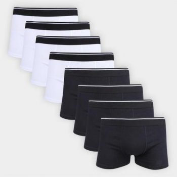 Kit Cueca Boxer La Math's C/ 8 Peças Masculina