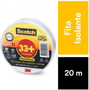 3M Scotch, Fita Isolante, 33 +, 19mm x 20m