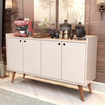Aparador Buffet Retrô 4 Portas Dallas - Off White - RPM Móveis