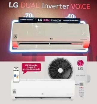 Ar-Condicionado Split hw LG Dual Inverter Voice 12.000 BTUs Só Frio 220V