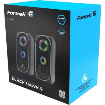 Caixa de Som Fortrek Multimídia Gamer Hawk, RGB, P2, Alimentação USB, Preto - 73403