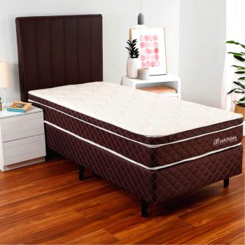 Cama Box Colchão Solteiro Pillow Top Mola Ensacada E Espuma Selada Confort 88x188x57cm - BF Colchões