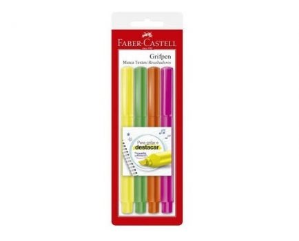 Caneta Marca Texto, Faber-Castell, Grifpen, MT/ESZF, 4 Cores