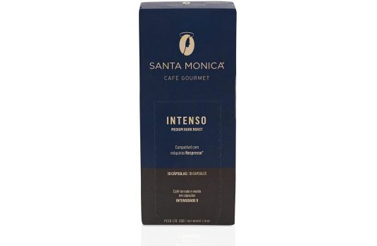 Cápsulas de Café Gourmet Intenso Santa Monica, Compatível com Nespresso, Contém 10 Cápsulas