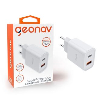 Carregador de Parede iOS Entrada USB-C Geonav - Super Power Duo Original