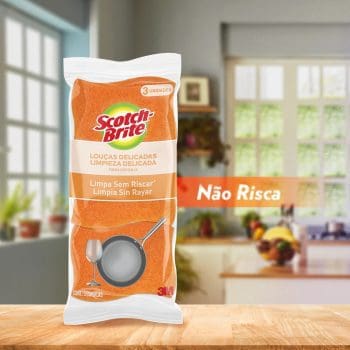 Esponja Scotch Brite Não Risca Laranja c/3