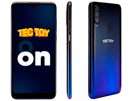 Smartphone TecToy On 128GB Azul 4GB RAM Tela 6,22'' Câm. Tripla Selfie 8MP + Fone Bluetooth