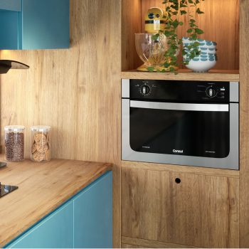 Forno de embutir elétrico Consul 47 litros prata com dourador e timer autodesligamento - COB47AR - 220V