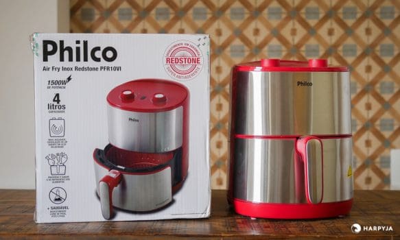 Fritadeira Air Fry Philco Inox Redstone PFR10VI 3,2L Vermelha - 1500W - 127v