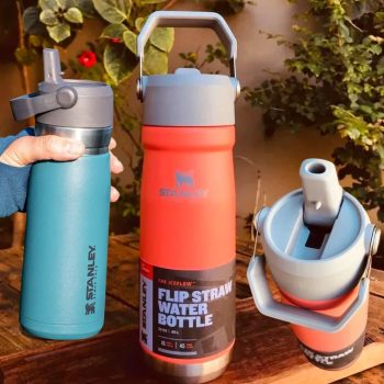 Garrafa de aço inoxidável com canudo Stanley IceFlow, 650 ml