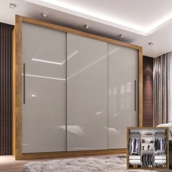Guarda Roupa Casal 3 Portas 4 Gavetas Costa Rica Sallêto Móveis
