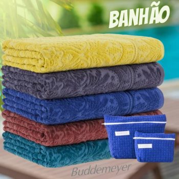 Jogo De Banhão Índia 5 Peças + Kit 2 Necessaires Cores Sortidas - Casa & Conforto By Buddemeyer