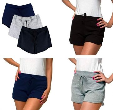 Kit 3 Shorts Canelado Fashion Feminino