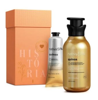 Kit Presente Nativa SPA Quinoa: Loção Hidratante Desodorante Corporal 400ml + Creme Antissinais de Mãos 75g