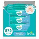 Lenços Umedecidos Pampers Cheirinho de Bebê - 576 Unidades