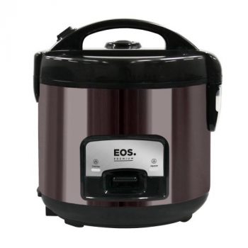 Panela Elétrica De Arroz Eos 10 Xícaras Titanium Com Tampa De Vidro Clear Glass Epa10pt 220v