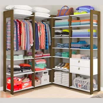 Closet Modulado Elora Ma1110 C/prateleiras Branco/ Cedro- M. Arapongas
