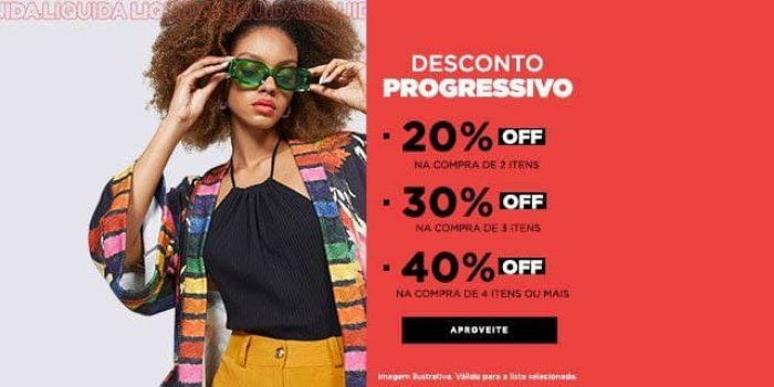 Seleção de Produtos com desconto progressivo Zattini